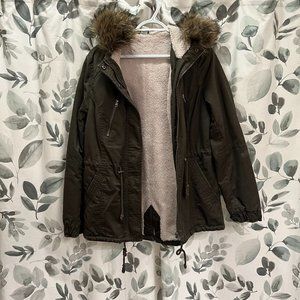 H&M Women's Green and White Jacket